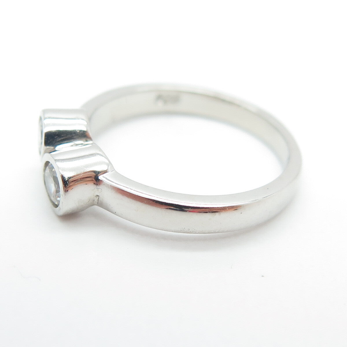 925 Sterling Silver Round-Cut C Z Ring Size 4.75