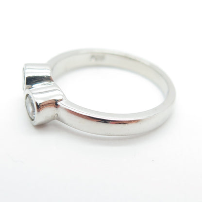 925 Sterling Silver Round-Cut C Z Ring Size 4.75
