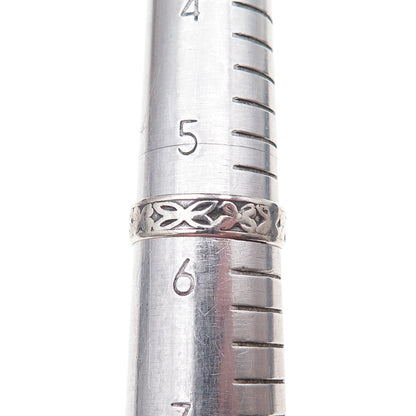 Uncas Sterling Silver Antique Art Deco Butterfly Oxidized Band Ring Size 5.75