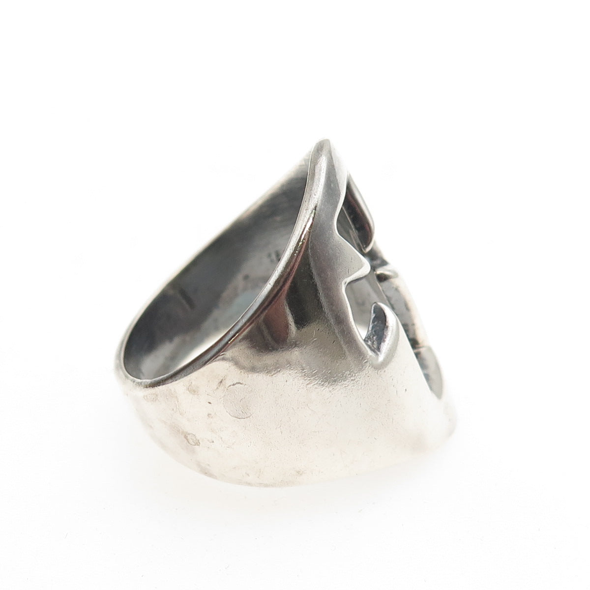 925 Sterling Silver Vintage Mexico Cross Oxidized Ring Size 12.75