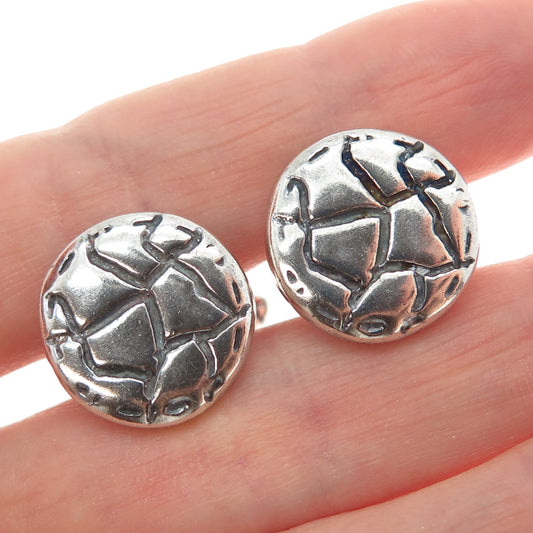 925 Sterling Silver Vintage Modernist Desert Oxidized Cufflinks