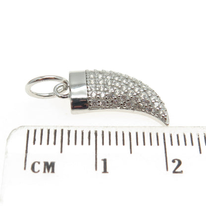 925 Sterling Silver Round-Cut C Z Claw Amulet Charm Pendant