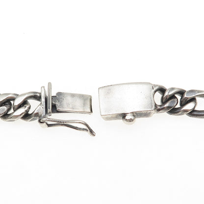 925 Sterling Silver Vintage Mexico Heavy 190.9g Figaro Chain Necklace 26"