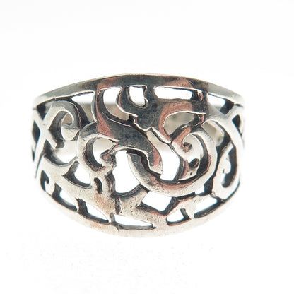 925 Sterling Silver Vintage Celtic Knot Ring Size 9.25