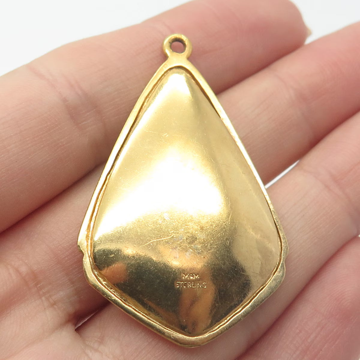 925 Sterling Silver Gold Plated Vintage McM Boy & Girl Pendant