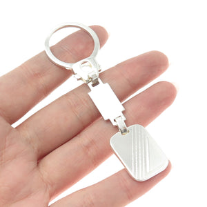 925 Sterling Silver Vintage Italy Tag Fob Key Ring Holder