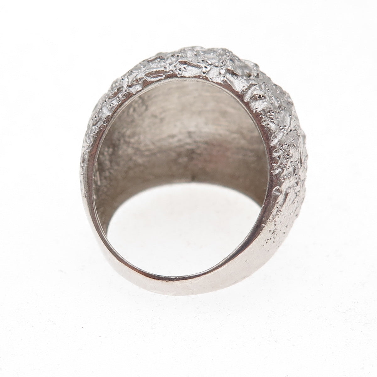 925 Sterling Silver Vintage Italy Modernist Dome Ring Size 7