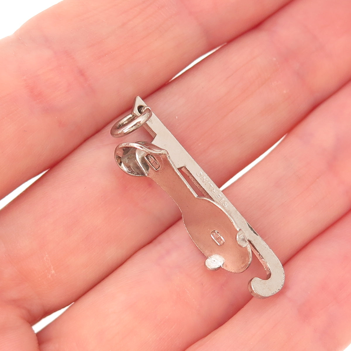 925 Sterling Silver Vintage Ice Skating Shoe 3D Charm Pendant