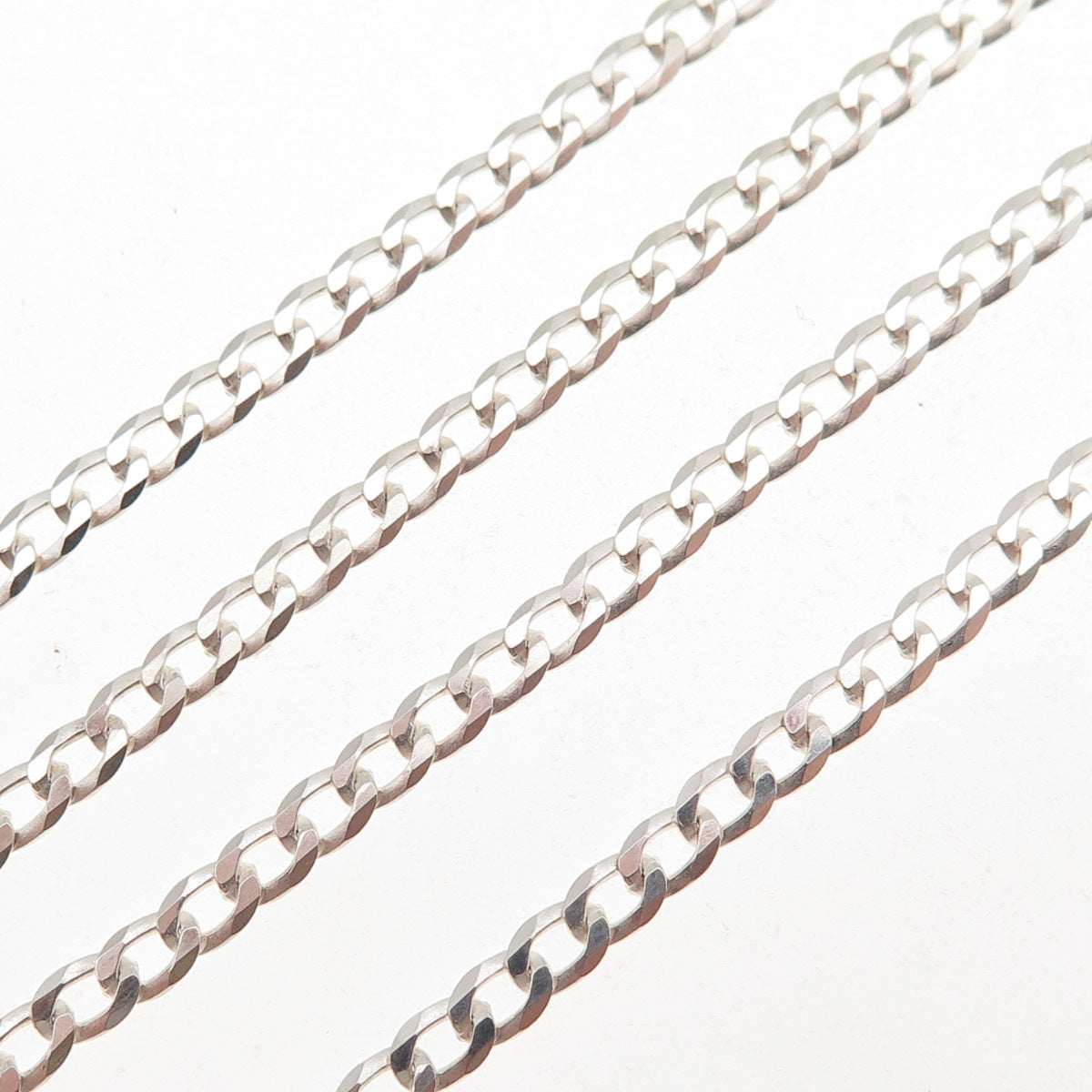 P. Lux 925 Sterling Silver Italy Curb Chain Necklace 20"
