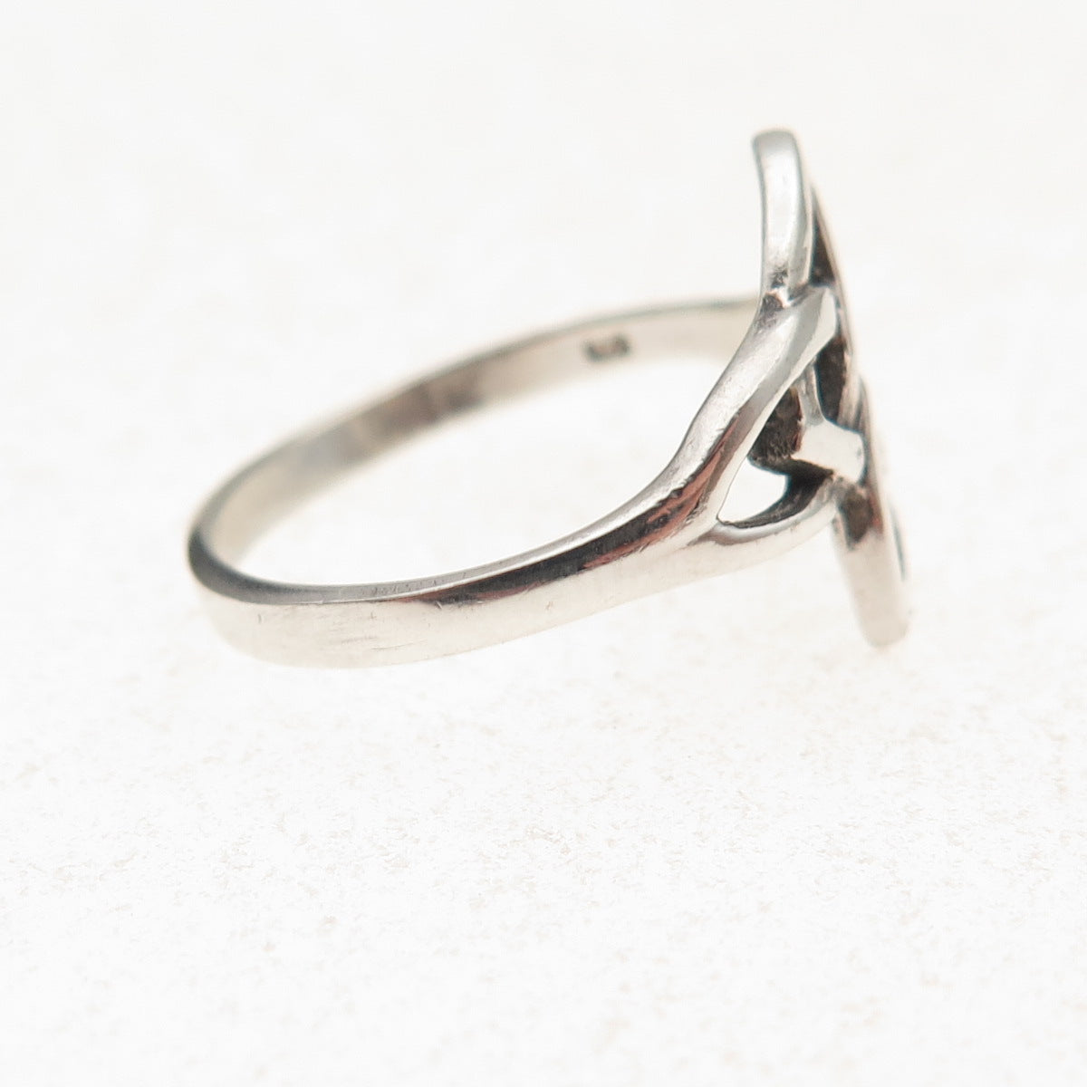 925 Sterling Silver Vintage Celtic Knot Oxidized Ring Size 6.75