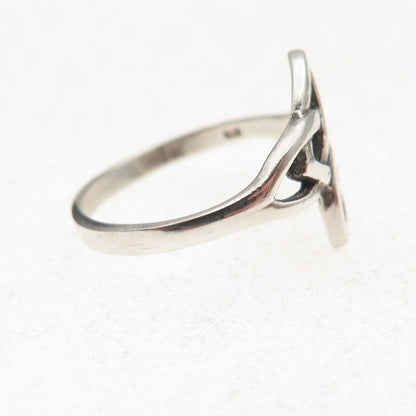 925 Sterling Silver Vintage Celtic Knot Oxidized Ring Size 6.75