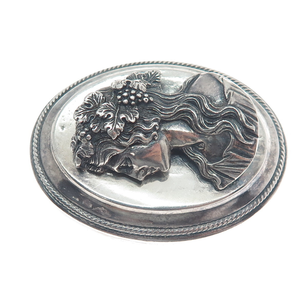 HENRYK WINOGRAD Sterling Silver Antique Lady Oxidized Pin Pendant (missing pin)