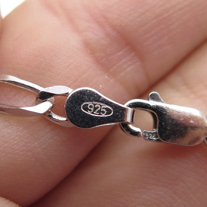 925 Sterling Silver Italy Figaro Chain Necklace 16"