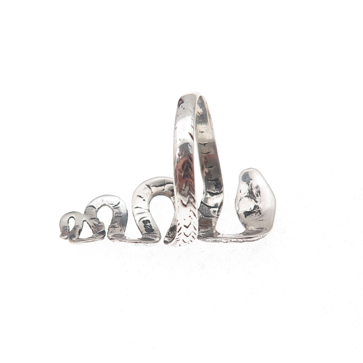 925 Sterling Silver Vintage Snake Oxidized Ring Size 8.5