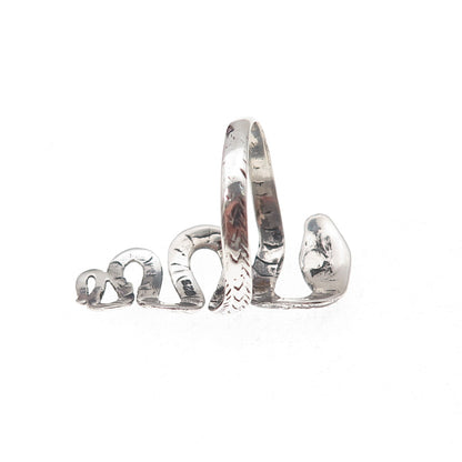 925 Sterling Silver Vintage Snake Oxidized Ring Size 8.5
