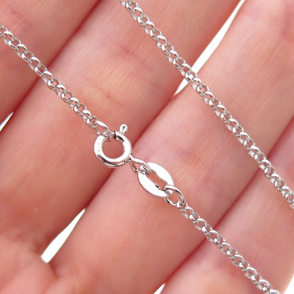 925 Sterling Silver Italy Rolo Chain Necklace 18"