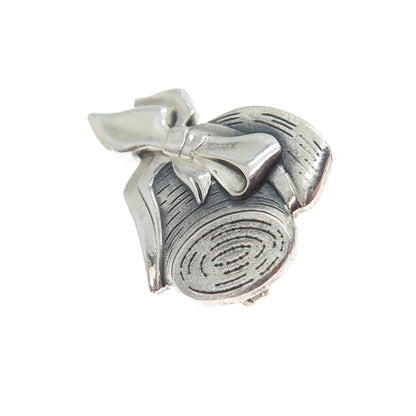 LGB BALFOUR 925 Sterling Silver Vintage Hat w/ Bow Oxidized Pin Brooch