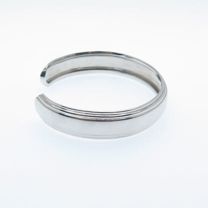 925 Sterling Silver Vintage Modernist Adjustable Cuff Bracelet 7"