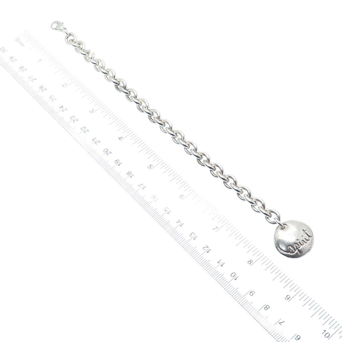 ROBERT LEE MORRIS STUDIO Sterling Silver Vintage Spirit Cable Link Bracelet 7"
