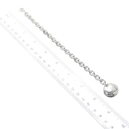 ROBERT LEE MORRIS STUDIO Sterling Silver Vintage Spirit Cable Link Bracelet 7"