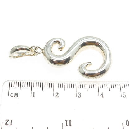 925 Sterling Silver Vintage Letter "S" Initial Pendant