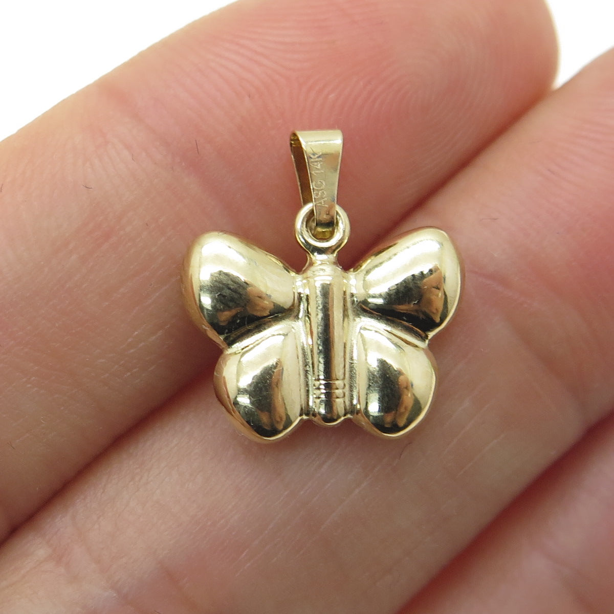 14K Yellow Gold Butterfly Minimalist Charm Pendant