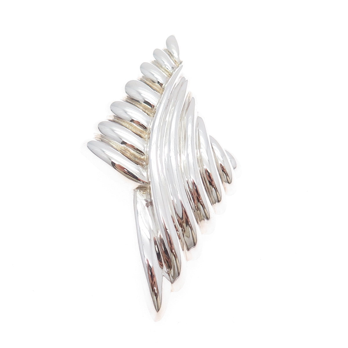 KRYPELL 925 Sterling Silver Vintage Modernist Oxidized Pin Brooch
