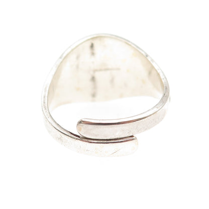 Creed 925 Sterling Antique Art Deco Enamel Holy Spirit Adjustable Ring Size 8.75