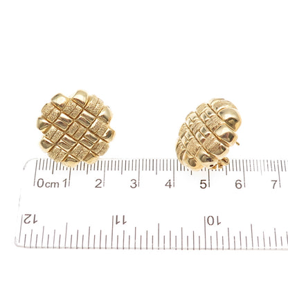GioIelli Di Valenza 925 Sterling Gold Plated Vintage Italy Omega Back Earrings