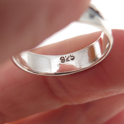 925 Sterling Silver Vintage Dolphin Oxidized Band Ring Size 6.75