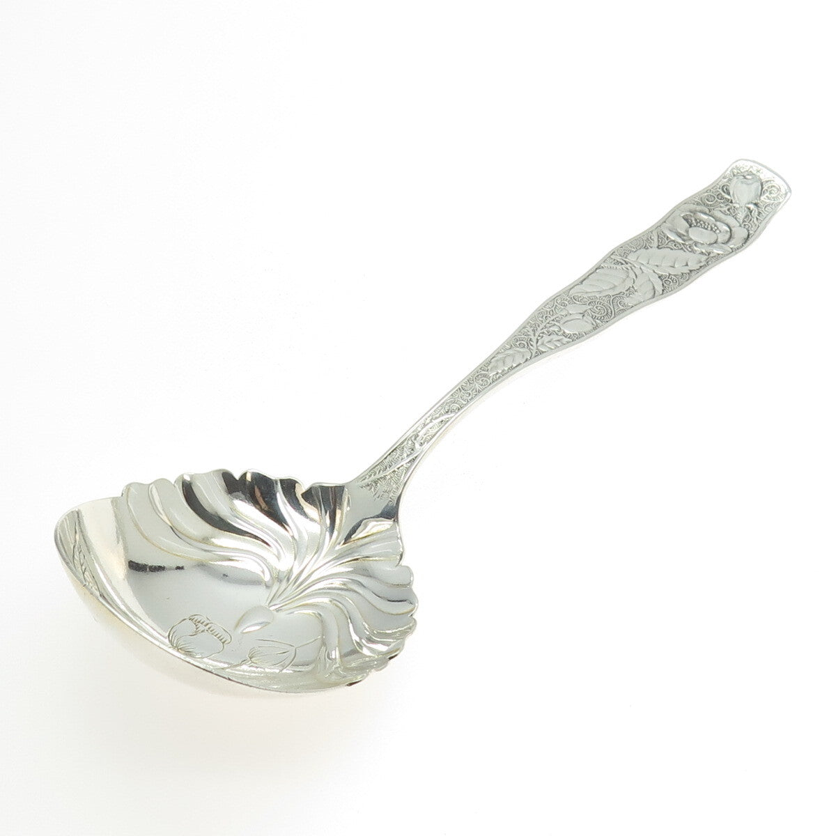 TOWLE 925 Sterling Silver Antique Victorian 1887 Orchids Jelly Spoon