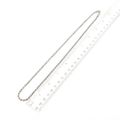 925 Sterling Silver Italy Twisted Rope Chain Necklace 20"