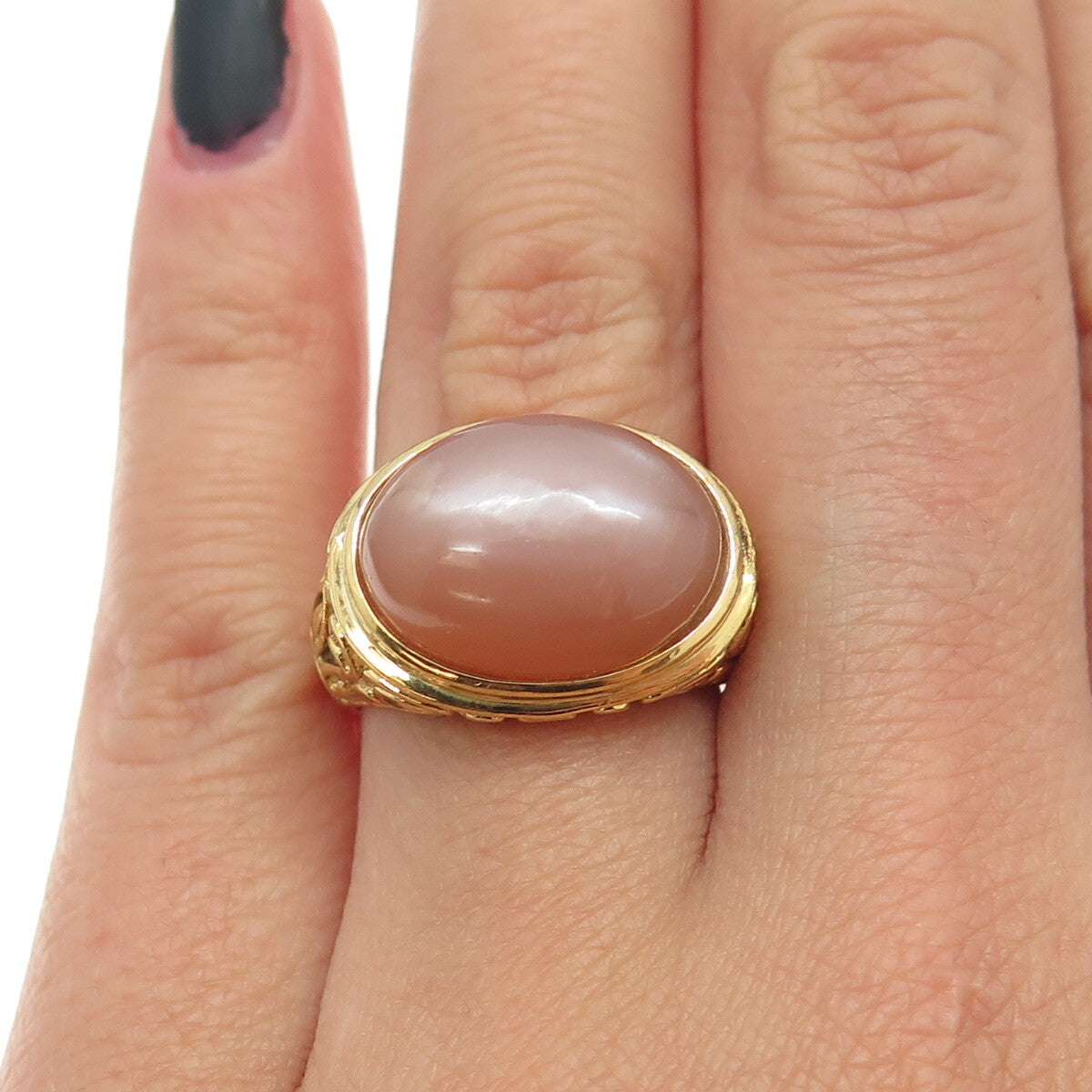 CID Clyde Duneier Sterling Silver Gold Plated Optic Fiber Cat Eye Ring Size 7.25