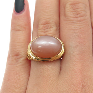 CID Clyde Duneier Sterling Silver Gold Plated Optic Fiber Cat Eye Ring Size 7.25