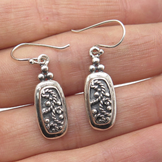 MWS Mark Wasserman Samara 925 Sterling Silver Vintage Roped Oxidized Earrings