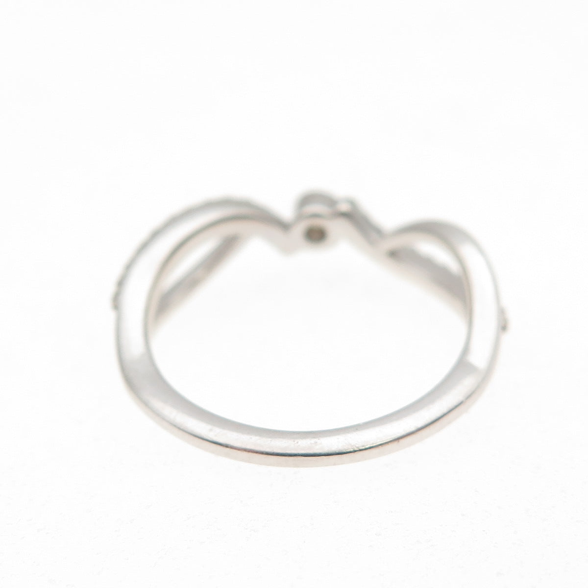 925 Sterling Silver Real Round-Cut Diamond Promise Ring Size 5