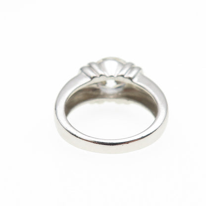 925 Sterling Silver Round-Cut C Z Engagement Ring Size 6