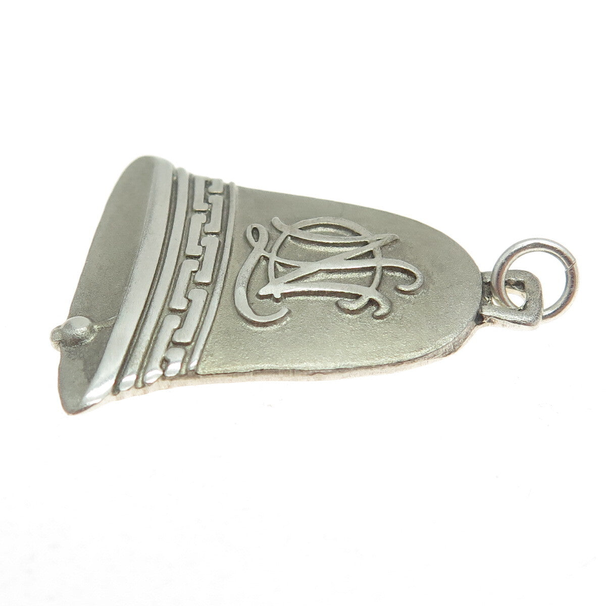 ARINA'S 925 Sterling Silver Vintage "NLS" Signet Bell Pendant