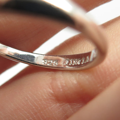 925 Sterling Silver Vintage Finola Modernist Oval Disc Cocktail Ring Size 8