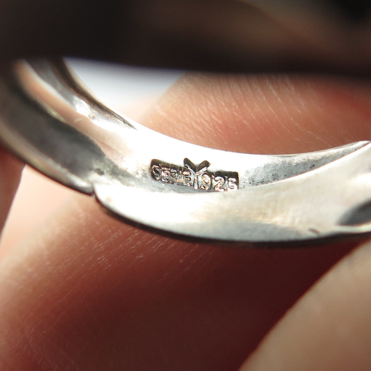 925 Sterling Silver Vintage Ribbed Wide Ring Size 5.75