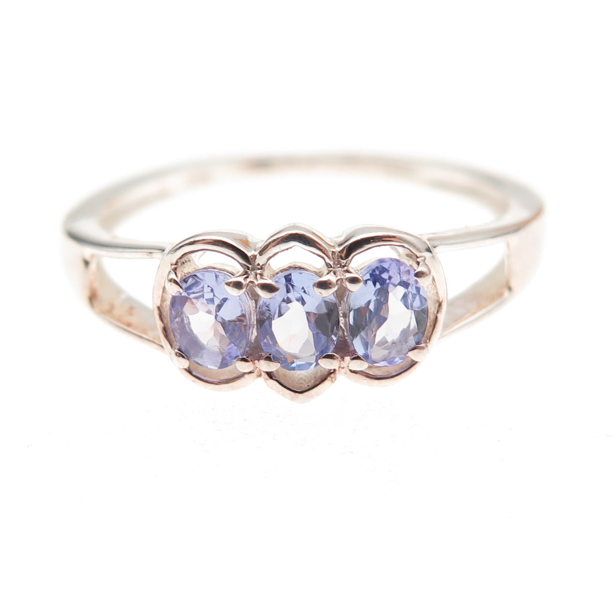 Chuck Clemency 925 Sterling Silver Real Oval-Cut Tanzanite Ring Size 8