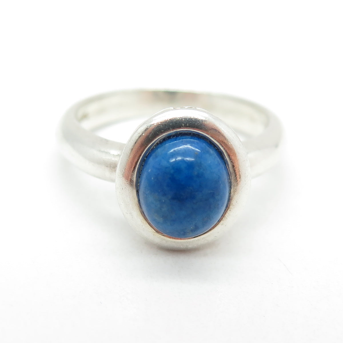 925 Sterling Silver Vintage Real Lapis Lazuli Gemstone Ring Size 8