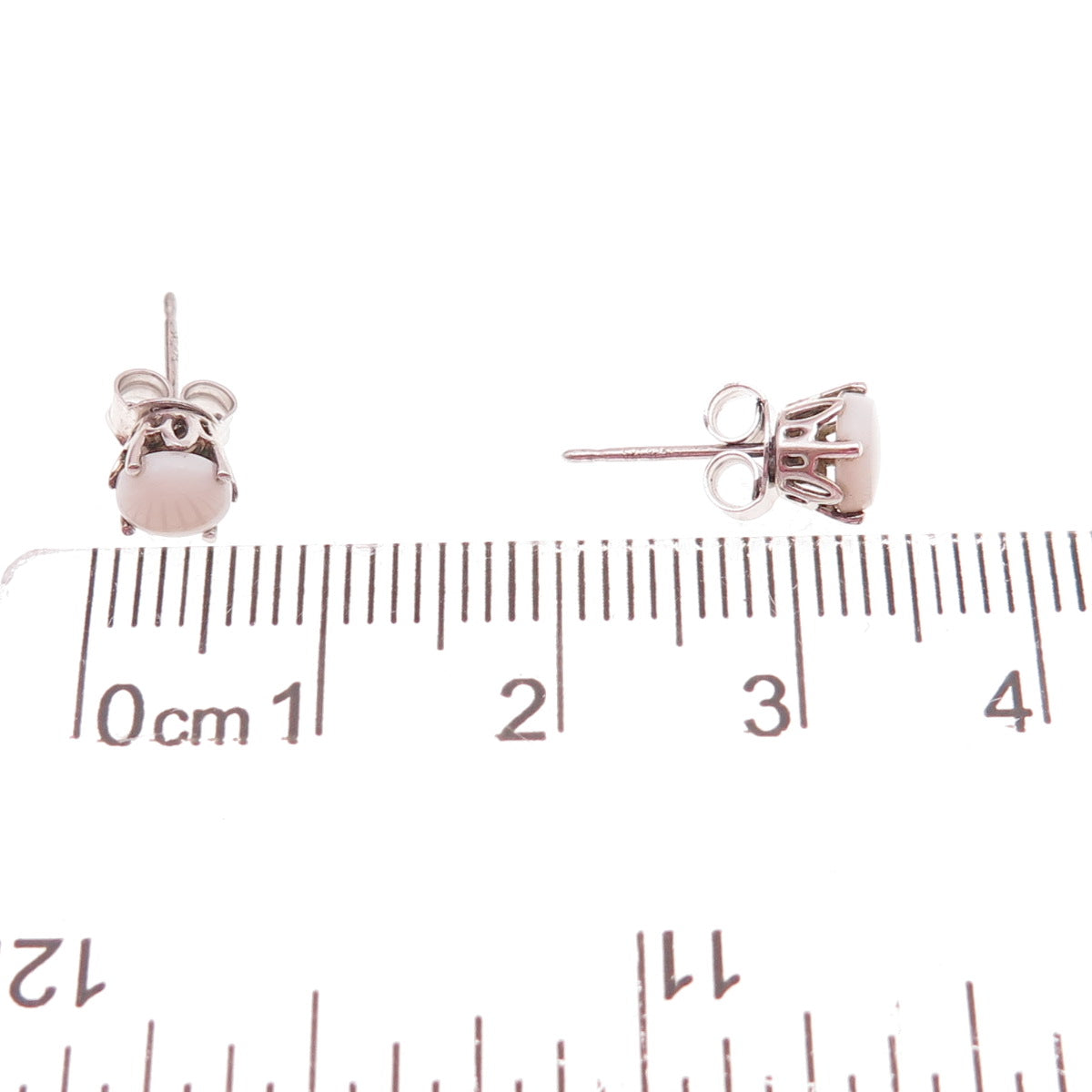 925 Sterling Silver Real Round-Cut Opal Stud Earrings