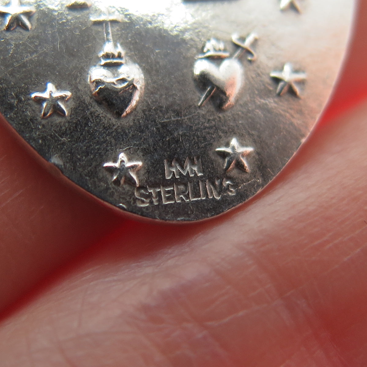 HMH RELIGIOUS MFG 925 Sterling Silver Antique St. Mary Medal Oxidized Pendant