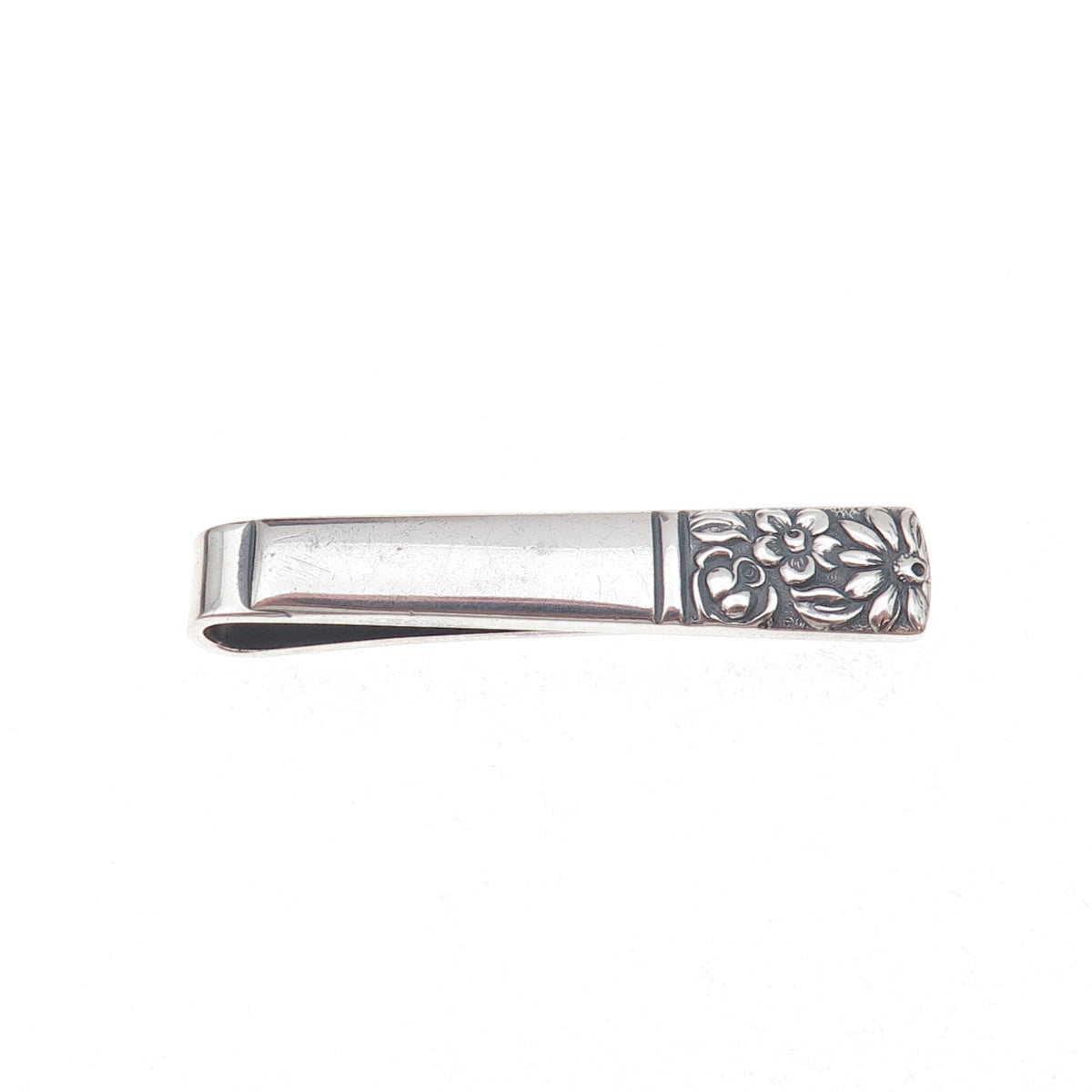 Towle 925 Sterling Silver Vintage 1965 Contessina Oxidized Tie Clip