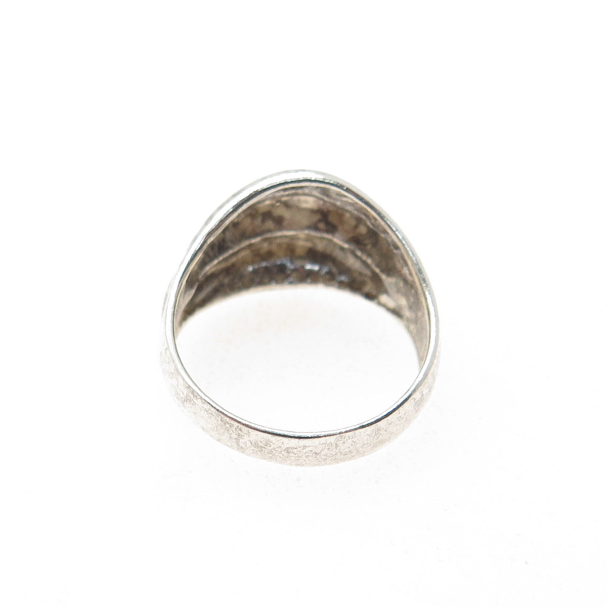 CELLINI 925 Sterling Silver Vintage Modernist Oxidized Ring Size 7.25