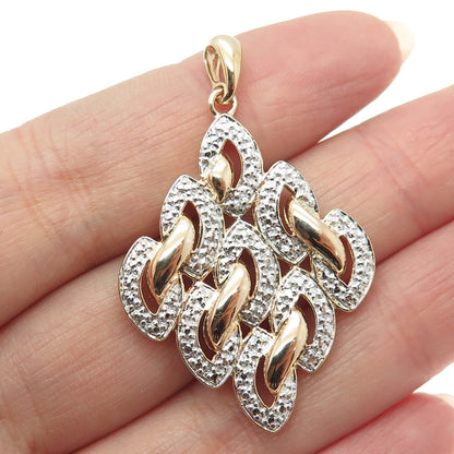 ROSS SIMONS 925 Sterling Silver 2-Tone Real Diamond Accent Pendant