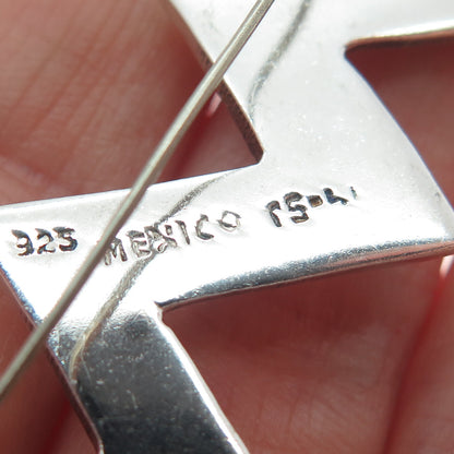 925 Sterling Silver Vintage Mexico Modernist Zig Zag Pin Brooch