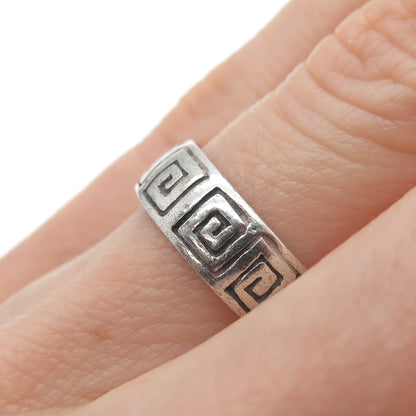 CHAPAL ZENRAY 925 Sterling Silver Vintage Spiral Oxidized Band Ring Size 6.25