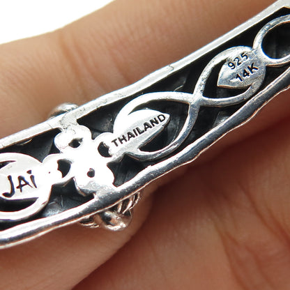 JAI by John Hardy 14K Gold 925 Sterling Silver Bangle Bracelet 8"
